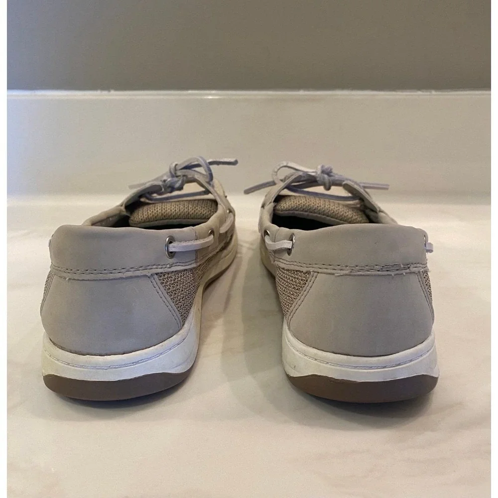 Croft & Barrow‎ Womens Beige Boat Shoes Size 8M Slipons w/ supportive Insoles